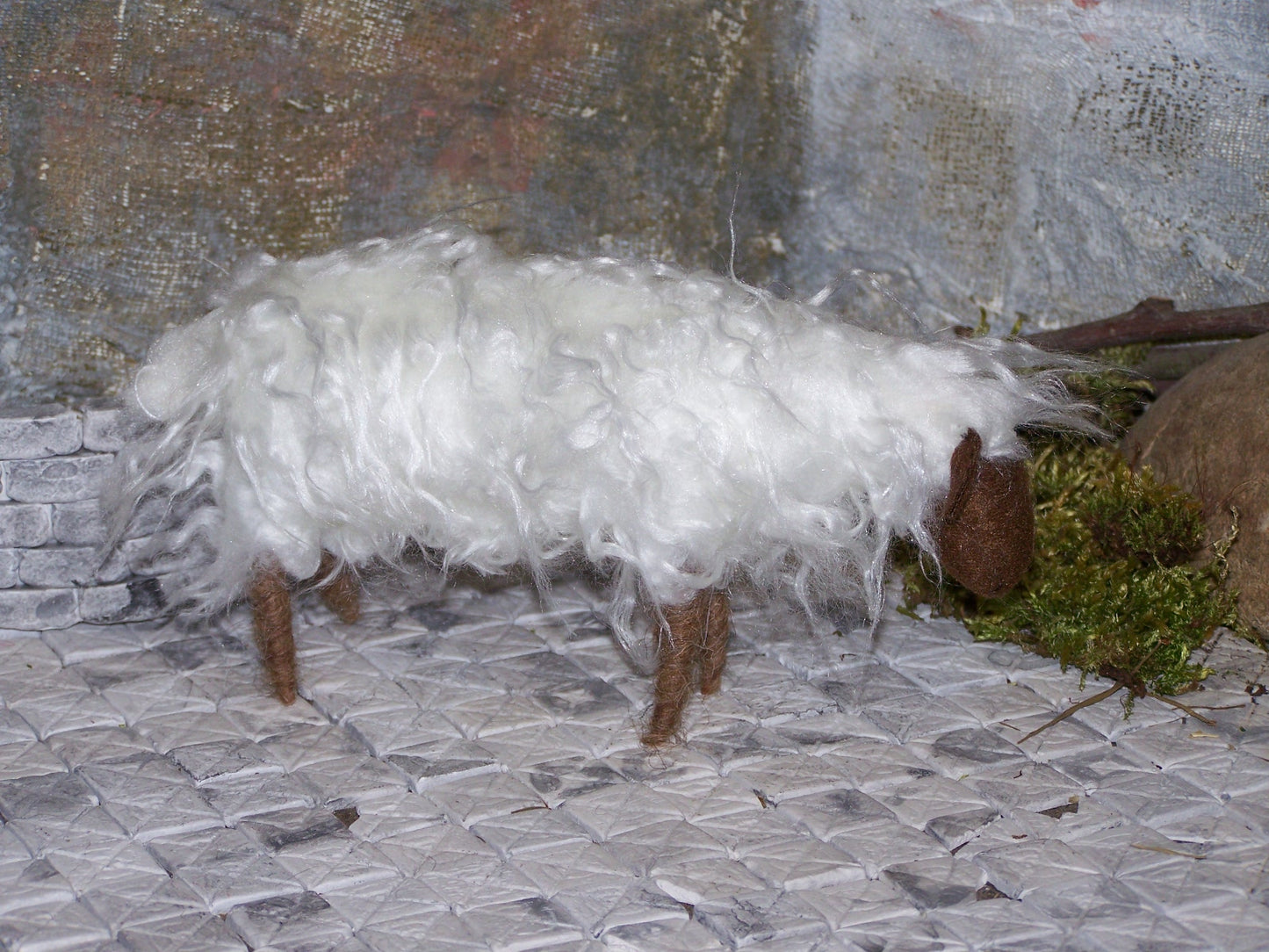 Zottelschaf, handgenäht - Biblische Erzählfiguren