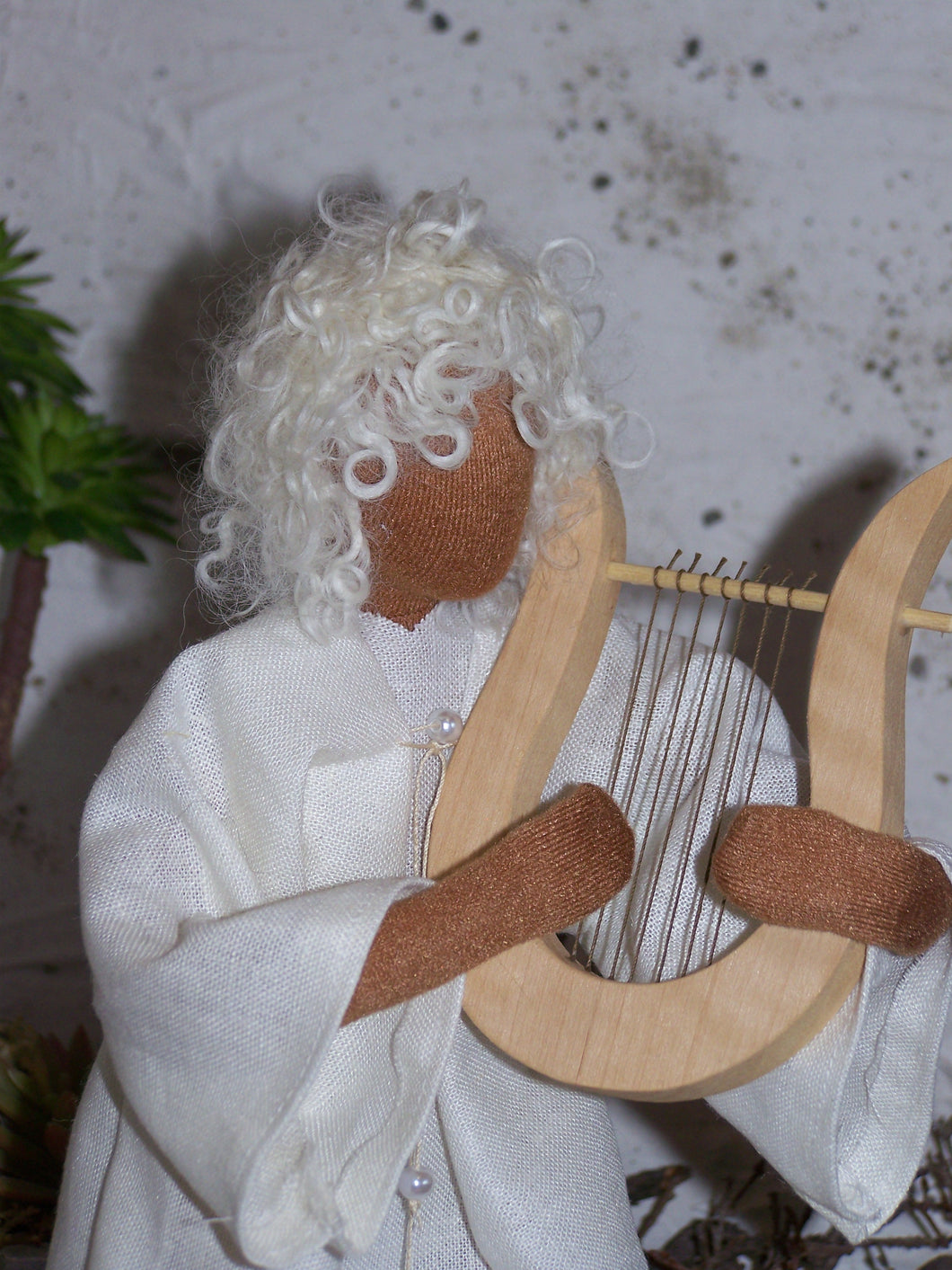 Der Engel mit der Harfe/ Haarfarbe wählbar- Biblische Erzählfiguren NEU!!!