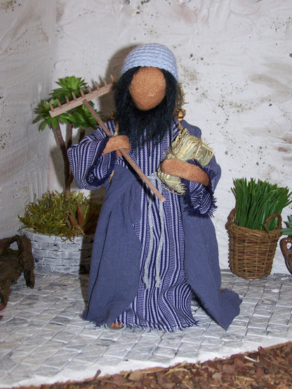 Junger Mann bei der Heuernte- Biblische Erzählfiguren